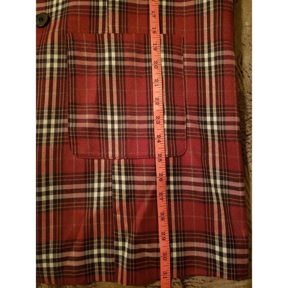 NWOT Red Tartan Plaid Blazer Double Breasted Jacket with Rollable Sleeves - 3X - Picture 14 of 16